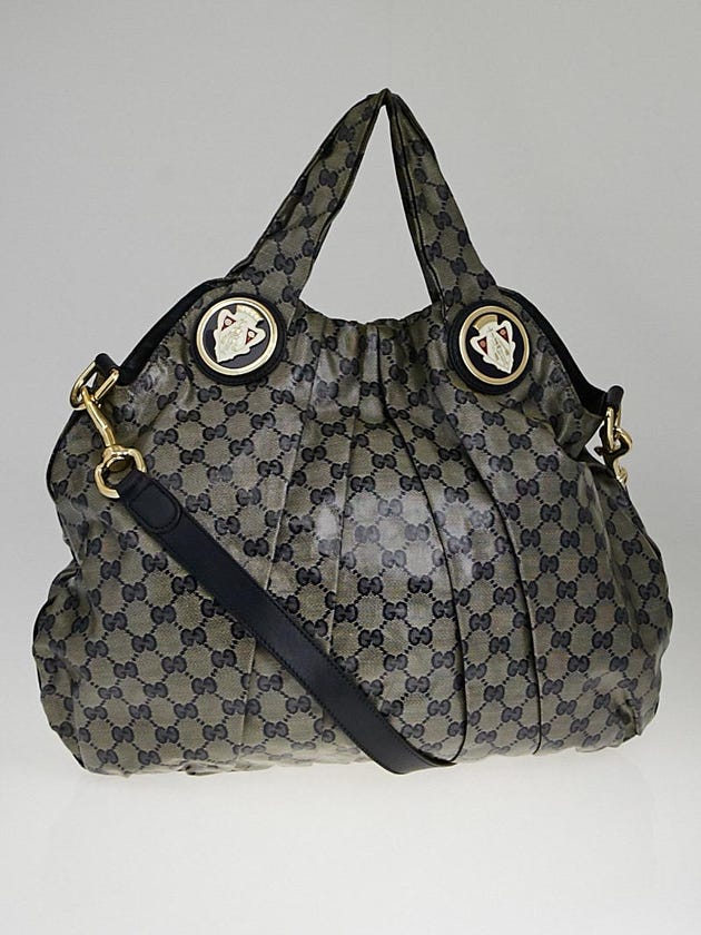 Gucci Blue/Grey GG Crystal Hysteria Top Handle Bag