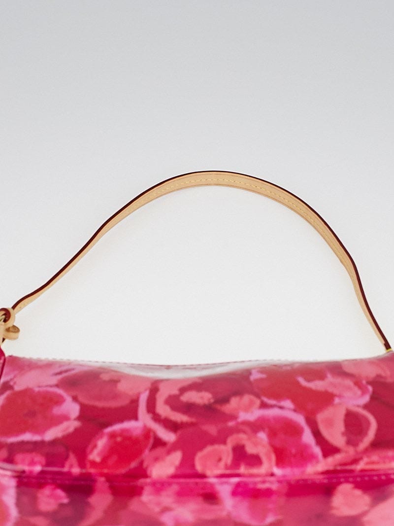 Louis Vuitton Limited Edition Rose Velours Monogram Vernis Ikat Accessories  Pochette NM Bag - Yoogi's Closet