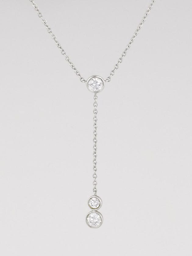 Tiffany & Co. Platinum and Diamonds Elsa Peretti Diamonds by the Yard Drop Pendant Necklace