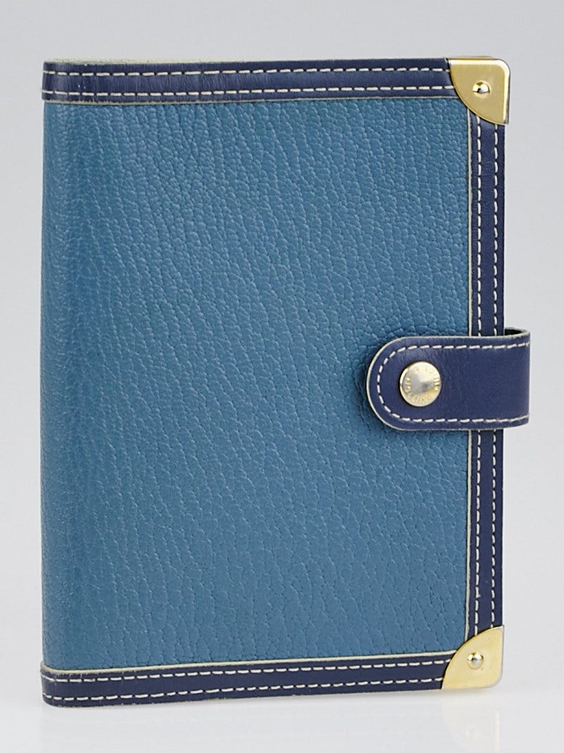 Louis Vuitton Blue Suhali Leather Small Agenda/Notebook Cover