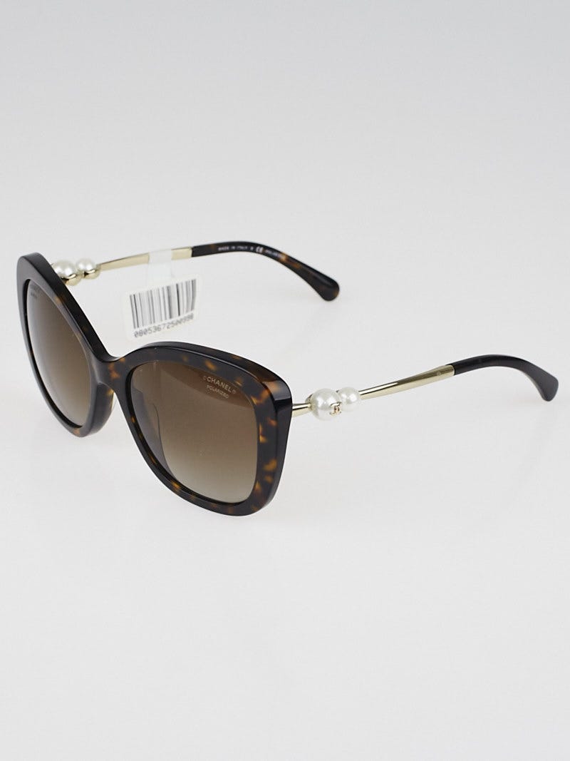 Chanel Tortoise Shell Acetate Oversized Frame Pearl CC Sunglasses-5339-H -  Yoogi's Closet