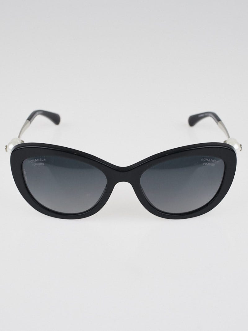 Chanel Black Acetate Frame Pearl CC Sunglasses-5340-H - Yoogi's Closet