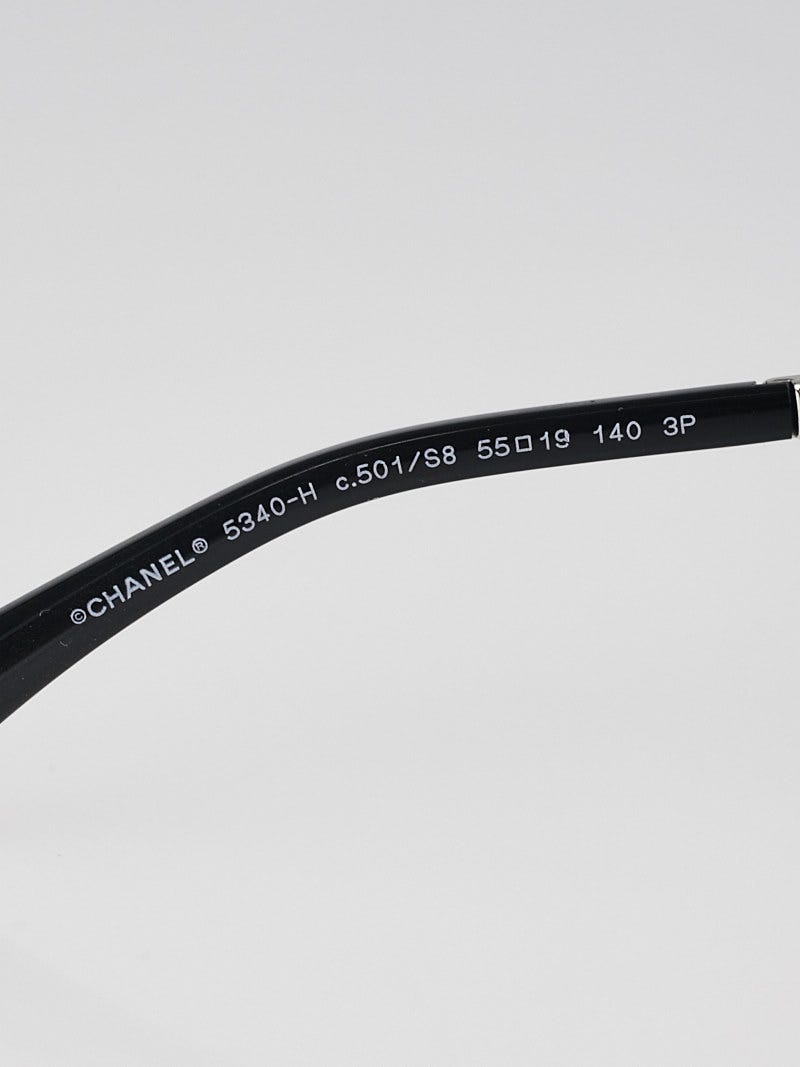 Chanel Black Acetate Frame Pearl CC Sunglasses-5340-H | Yoogi's Closet