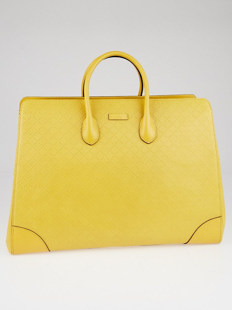 Gucci Yellow Bright Diamante Leather Top Handle Bag Yoogi s Closet