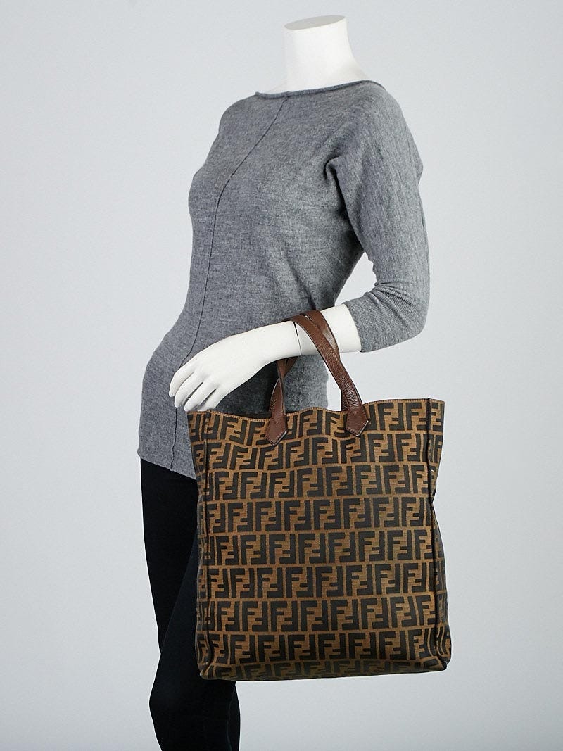 Fendi zucca shopper tote hotsell