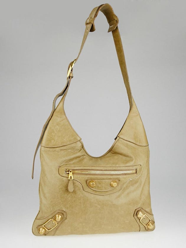 Balenciaga Sandstone Lambskin Leather Giant 21 Gold Besace Messenger Bag
