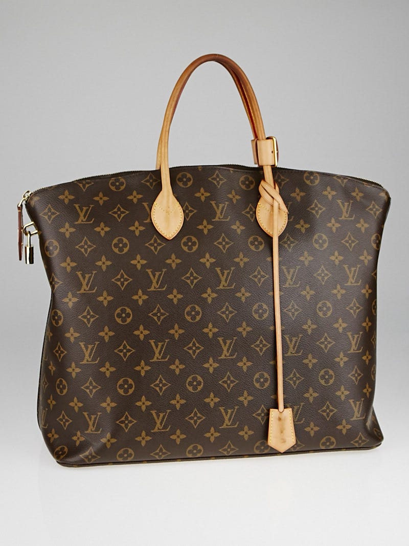 Louis Vuitton Lockit Handbag in Brown Monogram Canvas and Natural