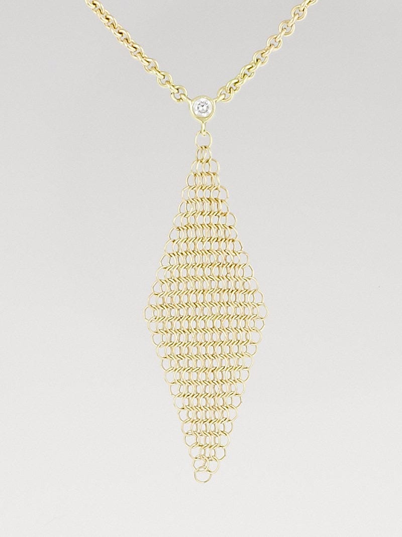 Excellent Preloved Tiffany & Co. Elsa Peretti Mesh Triangle Necklace
