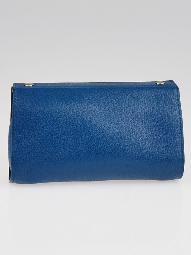 Hermes Bleu Tempete Chevre Mysore Leather Karo PM Pouch