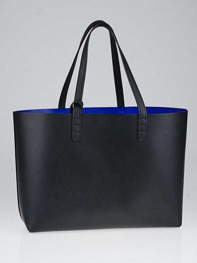Mansur Gavriel Black/Blue Leather Small Tote Bag