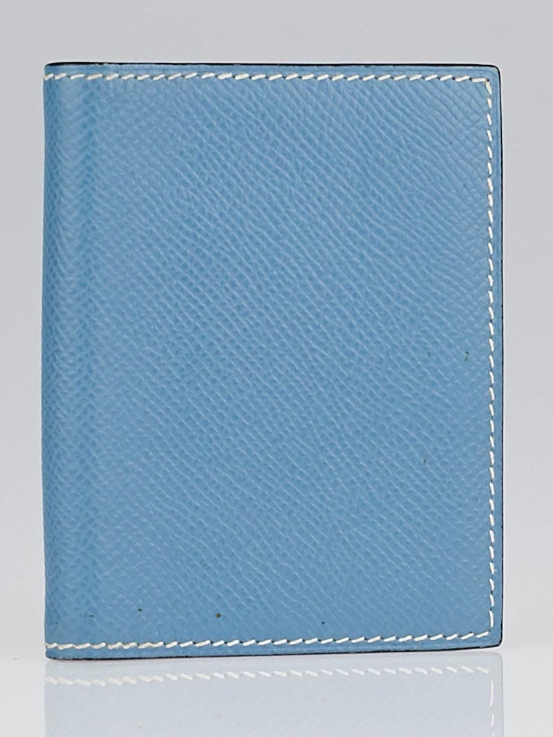 Hermes Blue Saint Cyr Epsom Leather PM Agenda/Notebook Cover