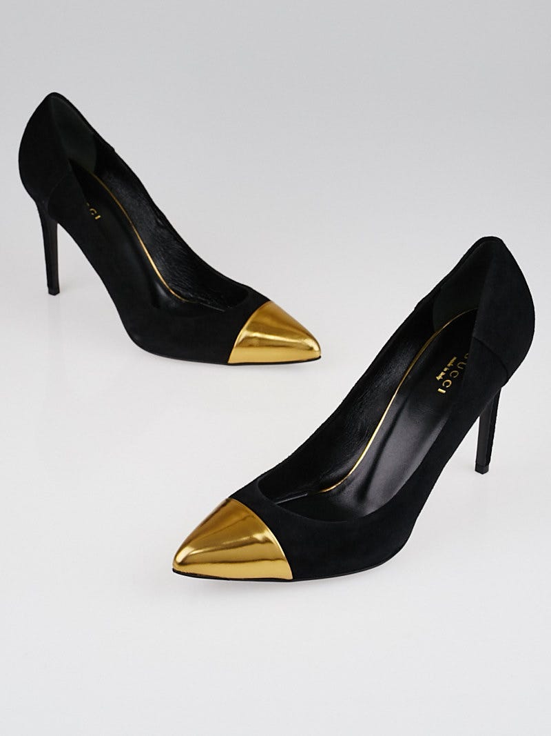 Gold toe pumps cheap
