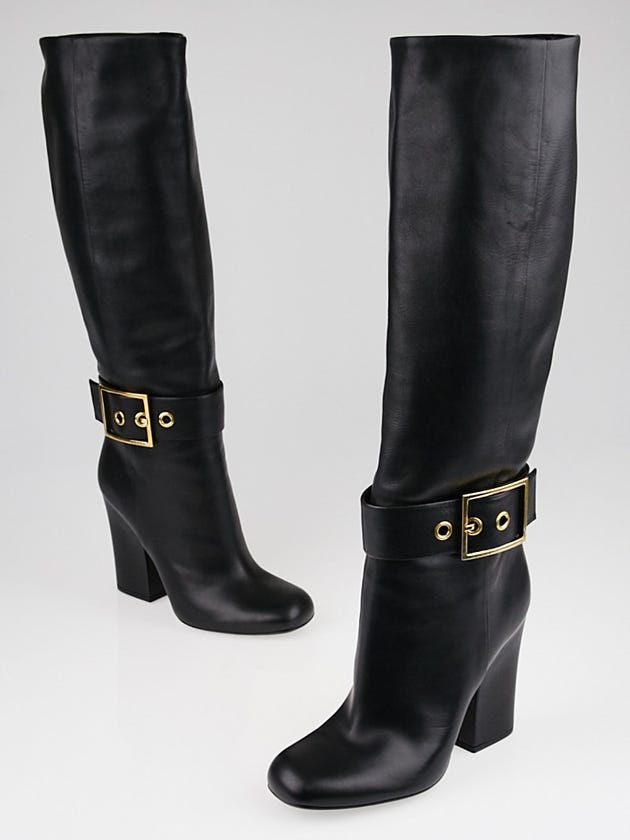 Gucci Black Leather Kesha Tall Boots Size 9.5/40