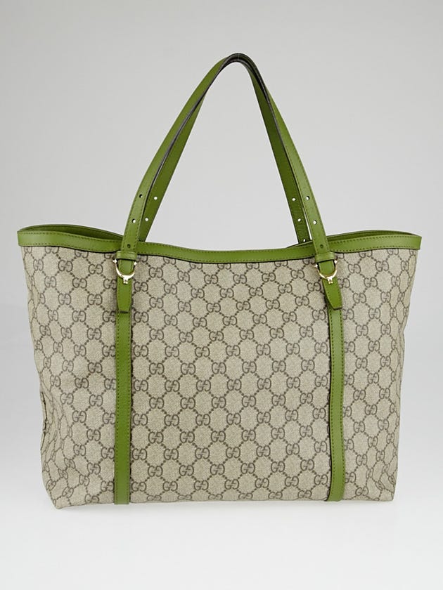 Gucci Beige/Green GG Supreme Coated Canvas Nice Tote Bag