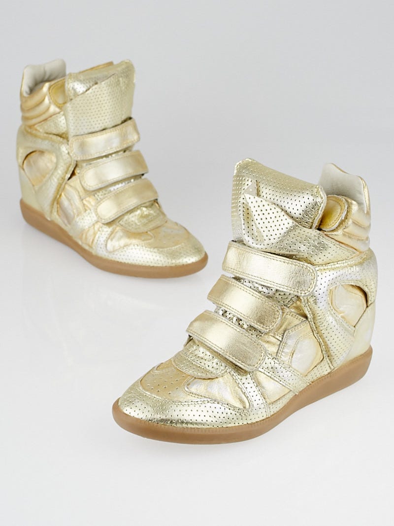 Isabel marant gold sneakers clearance