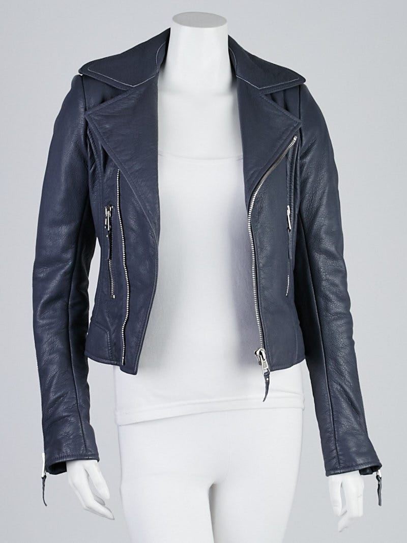 Balenciaga Cyclone Lambskin Leather Classic Moto Jacket Size 4 36