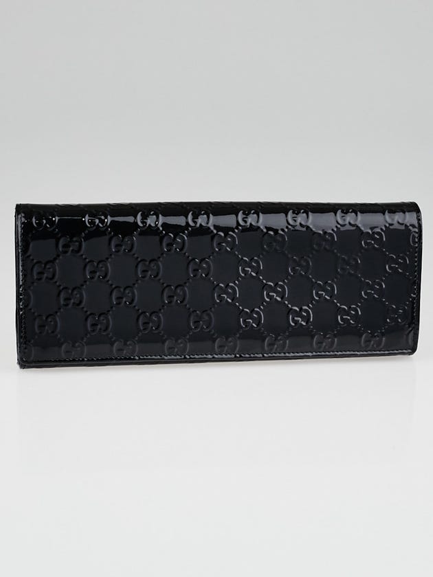 Gucci Black GG Embossed Patent Leather Broadway Clutch Bag