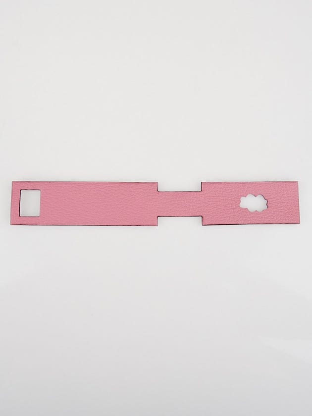Hermes Anemone Clemence/Pink Confetti Chevre Mysore Leather Petit H Luggage Tag