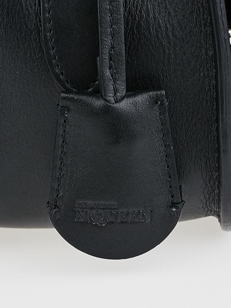 Alexander McQueen Black Studded Leather Padlock Crossbody Bag - Yoogi's  Closet