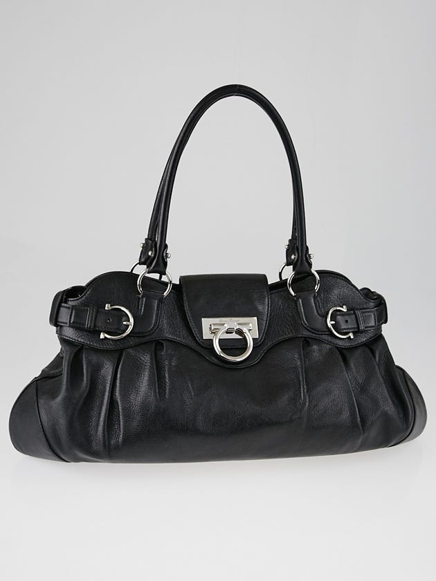 Salvatore Ferragamo Black Leather Marisa Shoulder Bag