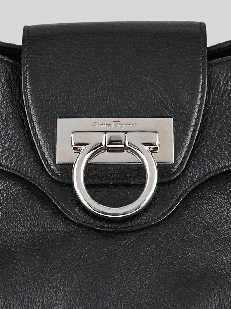 Salvatore Ferragamo Black Leather Marisa Shoulder Bag