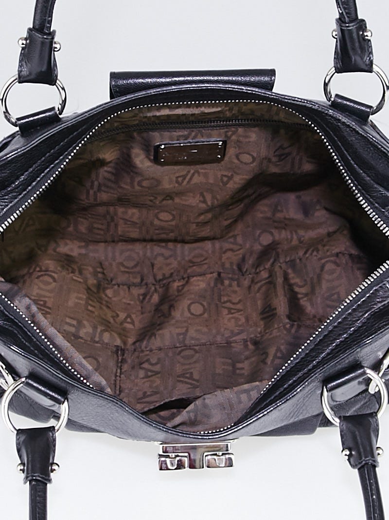 Salvatore Ferragamo Black Leather Marisa Shoulder Bag