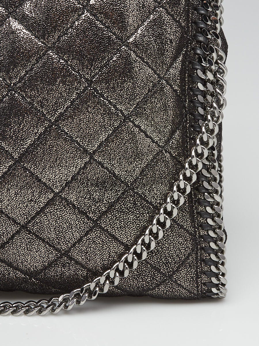 2024年のクリスマスの特別な衣装 Metallic McCartney Stella Silver/Black Quilted Deer Shaggy バッグ