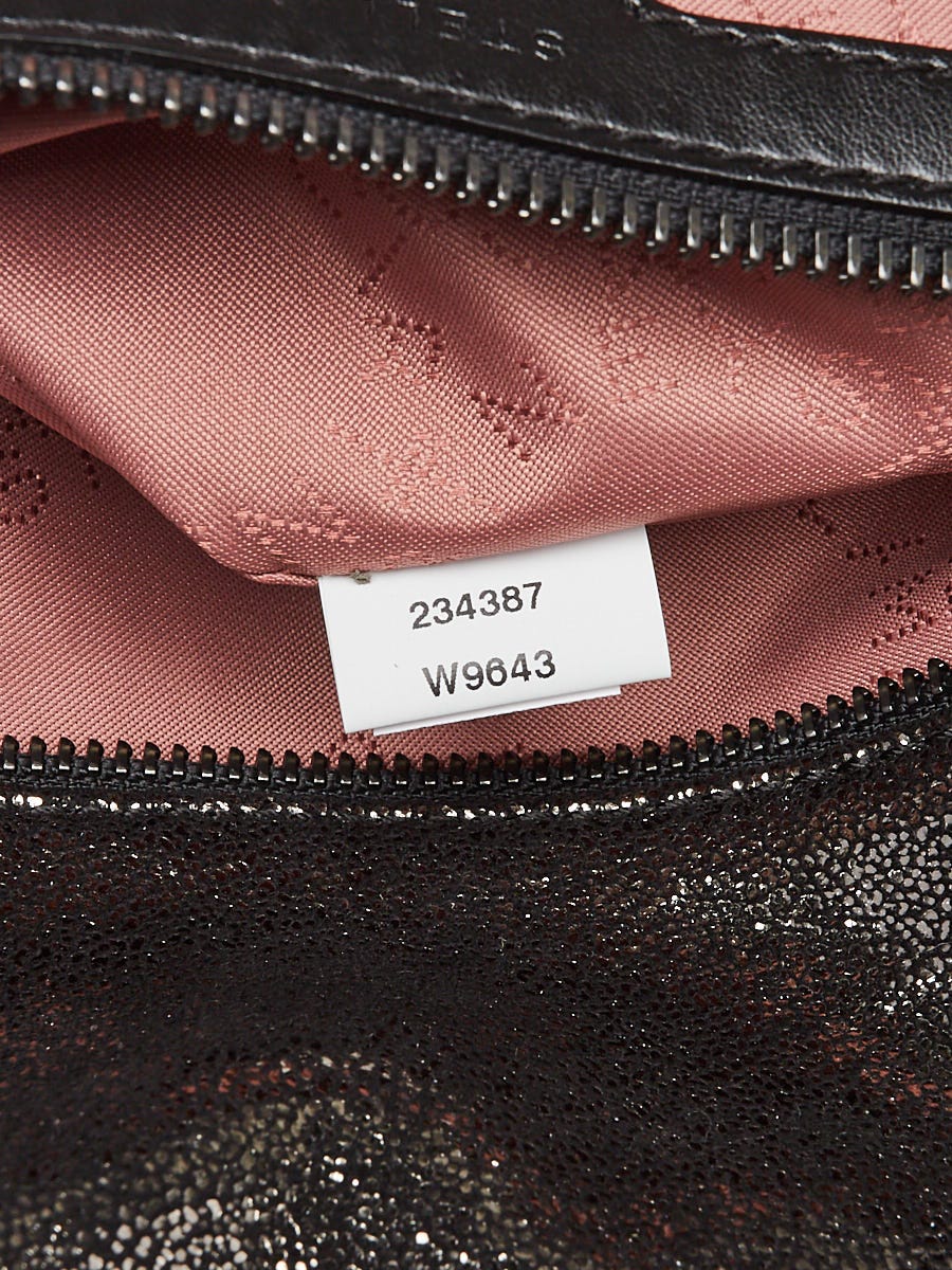 Stella McCartney Metallic Silver/Black Shaggy Deer Quilted