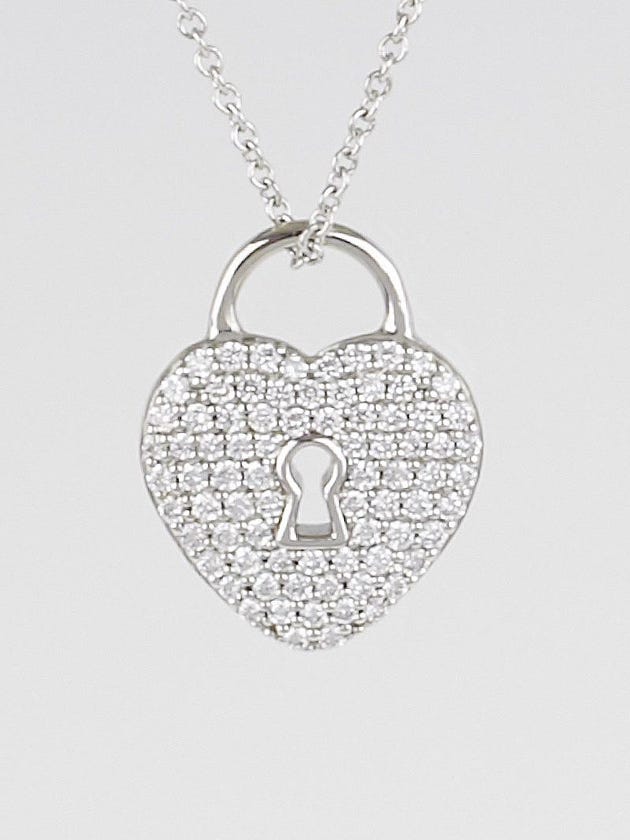 Tiffany & Co. Platinum and Diamonds Heart Lock Pendant