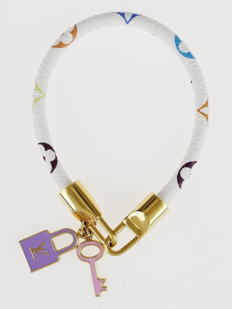 Louis Vuitton White Monogram Multicolore Luck It Bracelet - Yoogi's Closet