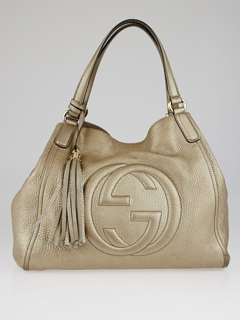 パリコレクション Leather Pebbled Gold Gucci Soho Closet Yoogi's | Bag Shoulder バッグ