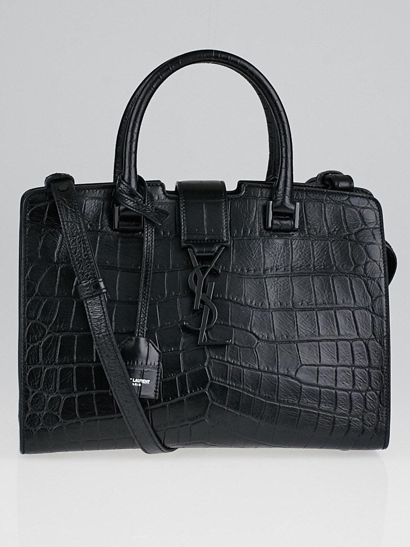 Yves Saint Laurent カバス ブラック 黒 Yves Saint Laurent Black Leather Medium Cabas ChYc Bag | Yoogi's