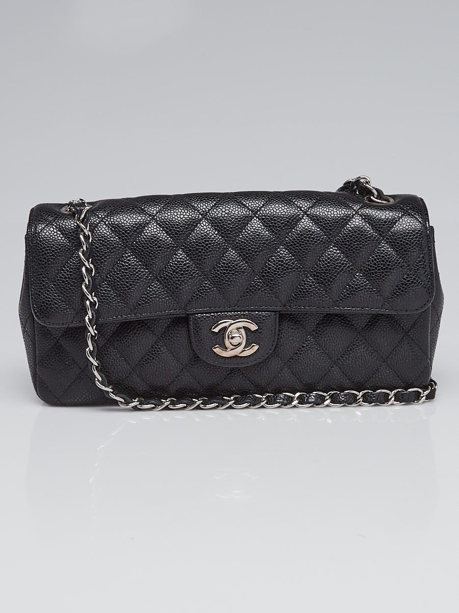 Chanel Black Quilted Caviar Leather Classic East/West Flap Bag