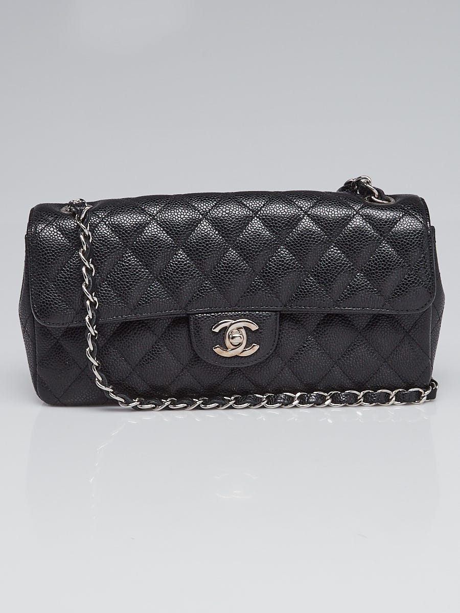 Chanel Black Quilted Caviar Leather Classic East/West Flap Bag - Yoogi's  Closet