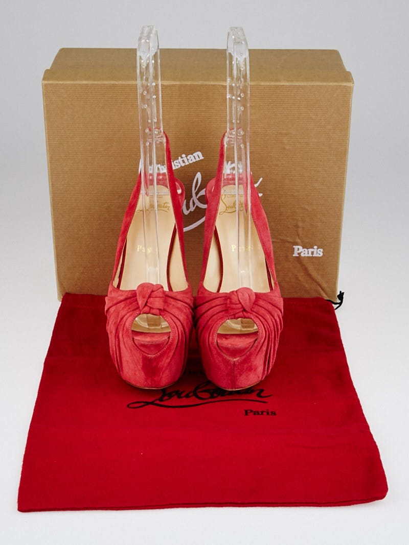 Christian Louboutin Rose Paris Suede Miss Benin 160 Peep Toe