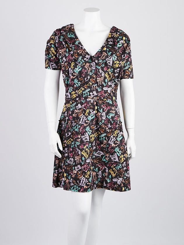 Miu Miu Multicolor Cotton Music Note Dress Size 4/38