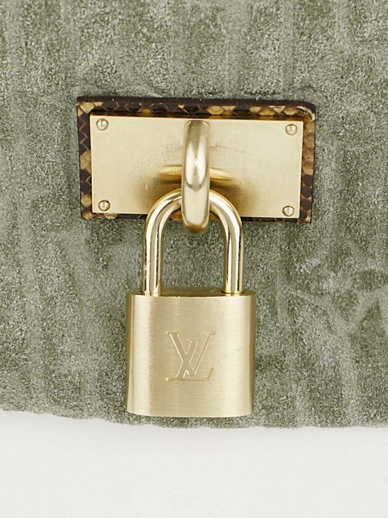 Louis Vuitton Limited Edition Whisper Bag Monogram Suede and Python GM at  1stDibs