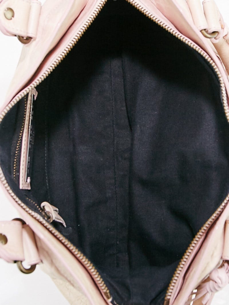 Balenciaga Pale Rose Lambskin Leather Motorcycle First Bag