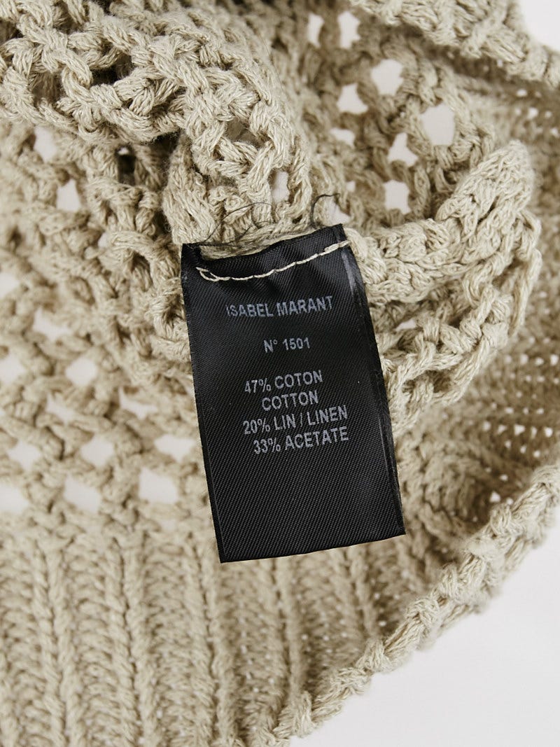 Isabel Marant Etoile Beige Cotton Blend Open-Knit Acan Pullover Sweater Size 4/38 - Closet