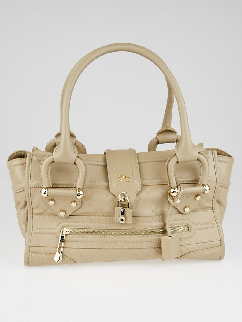 Burberry Beige Quilted Leather Large Manor Bag Yoogi s Closet