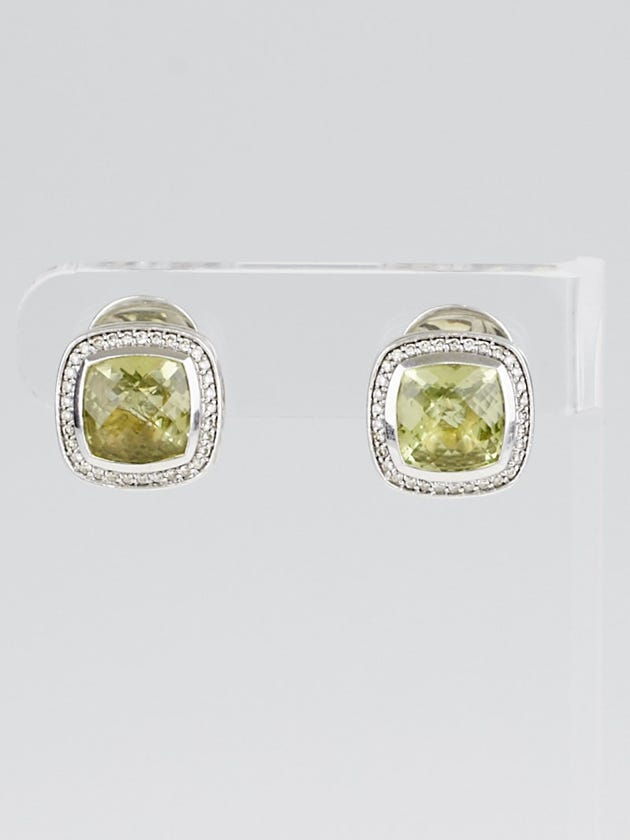 David Yurman 11mm Lemon Citrine and Diamond Albion Earrings