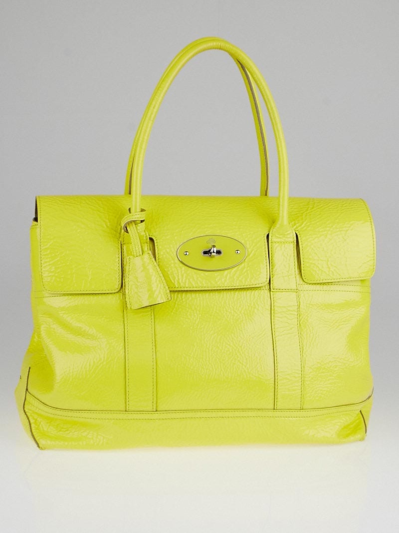 Mulberry Lemon Sherbet Crinkled Patent Leather Holiday Bayswater 