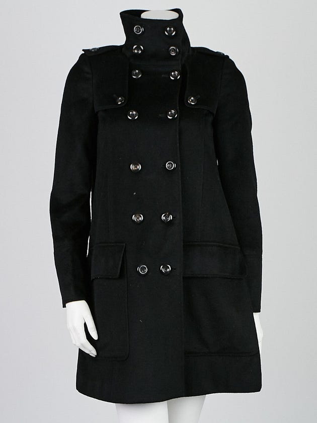 Burberry Black Wool/Cashmere Swing Coat Size 2