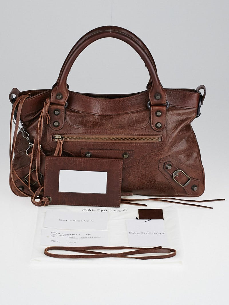 Balenciaga brown leather bag shop
