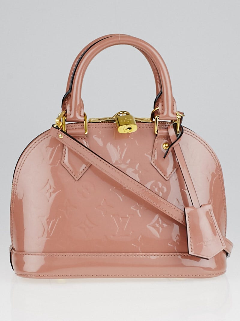 Very Good Condition Louis Vuitton Vernis Alma Rose Velours Crossbody Bag
