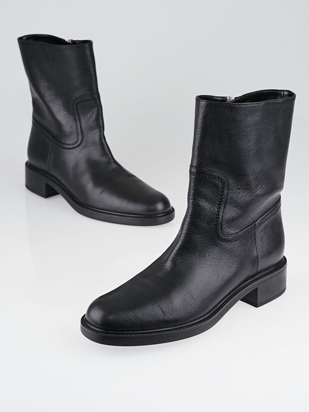Gucci Black Leather Maud Ankle Boots Size 7.5/38