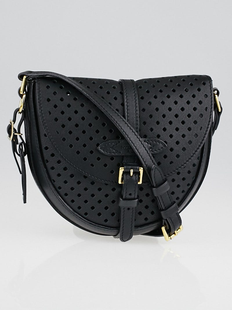Louis Vuitton Limited Edition Black Perforated Leather Flore