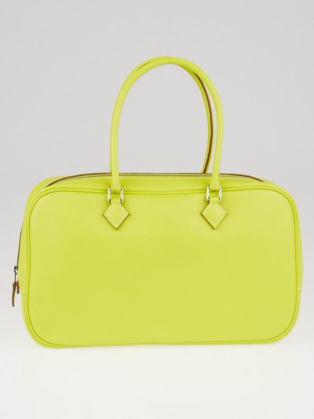 Hermes 28cm Lime Swift Leather Plume Elan Bag
