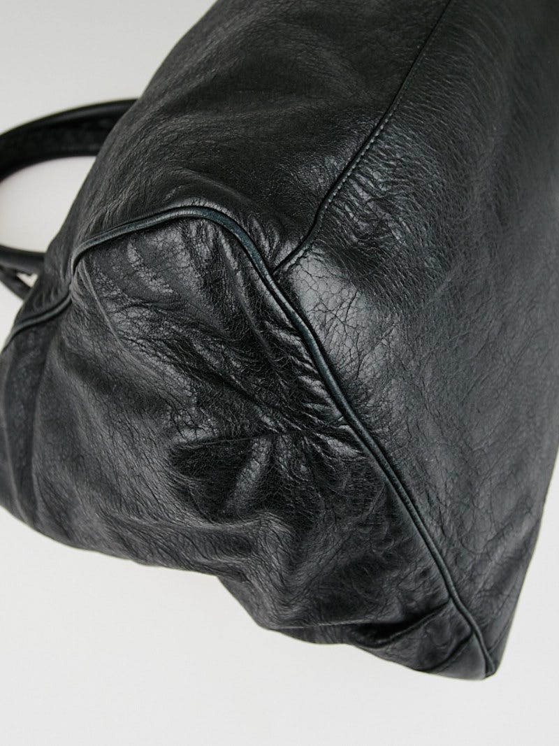 Balenciaga Black Lambskin Leather Large Sunday Tote Bag