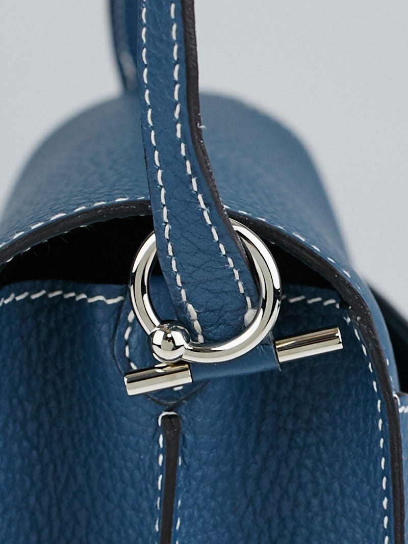 Hermes Blue Tempete Fjord Leather Roulis Bag - Yoogi's Closet
